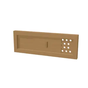 TESLI RECTANGULAR THERMO WOOD Sauna Vent Cover - 3D product view on white