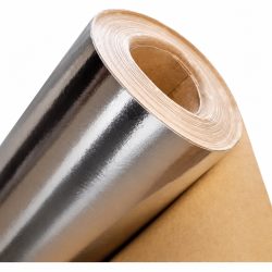 TESLI sauna foil roll with reflective silver face and brown paper backing